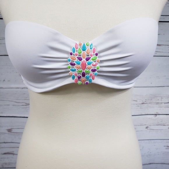 Victoria's Secret Other - [SOLD] Victoria's Secret White Jem Bandeau Bikini